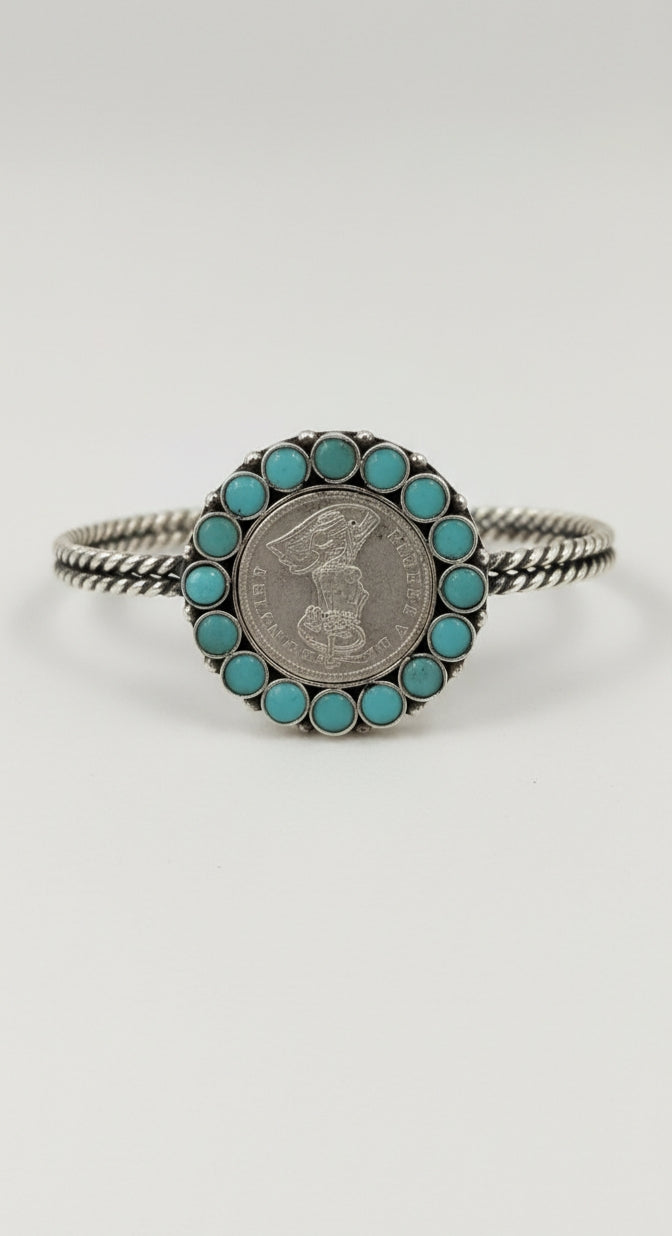 Link Bracelet with Pastel Multi-Color Stones